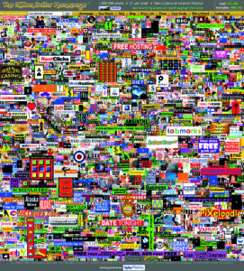 The Million Dollar Homepage in 2005 (© milliondollarhomepage.com.)